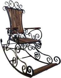 Кресло-качалка Грифонсервис Мила КР3 (черный в золоте/орех с ярко выраженной текстурой)