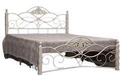 Двуспальная кровать Грифонсервис КД5-1 (белый/золото)