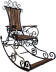 Кресло-качалка Грифонсервис Мила КР3 (черный в золоте/орех с ярко выраженной текстурой)