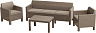 Комплект садовой мебели Keter Orlando 3 Sofa Set / 226525 (капучино)