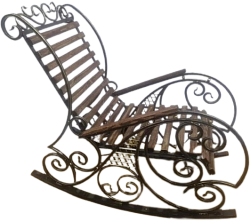 Кресло-качалка Грифонсервис Мечта КР4 (черный в золоте/орех с ярко выраженной текстурой)