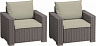 Комплект садовой мебели Keter California 2 Chairs / 231560 (капучино)
