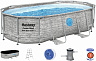 Каркасный бассейн Bestway Power Steel Swim Vista 56714 (427x250x100, с фильтр-насосом и лестницей)