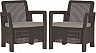Комплект садовой мебели Keter Tarifa 2 Chairs / 228169 (коричневый)